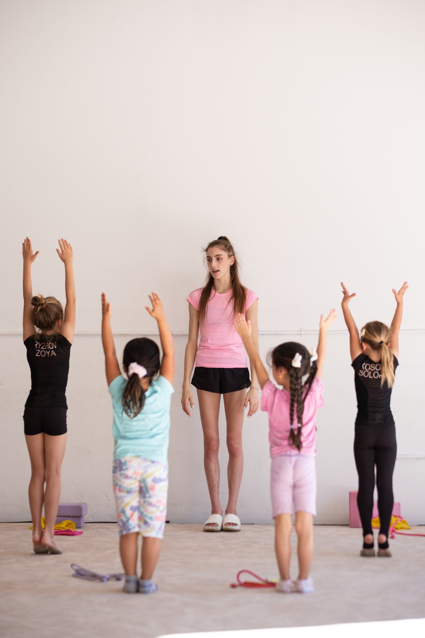 Beginner class warm-up with the coach